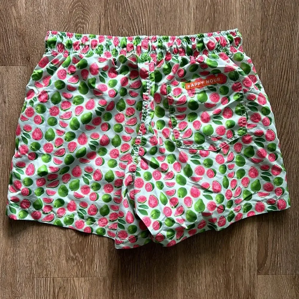 Happy Hour Swim Trunks Guava‎ Print Size Medium